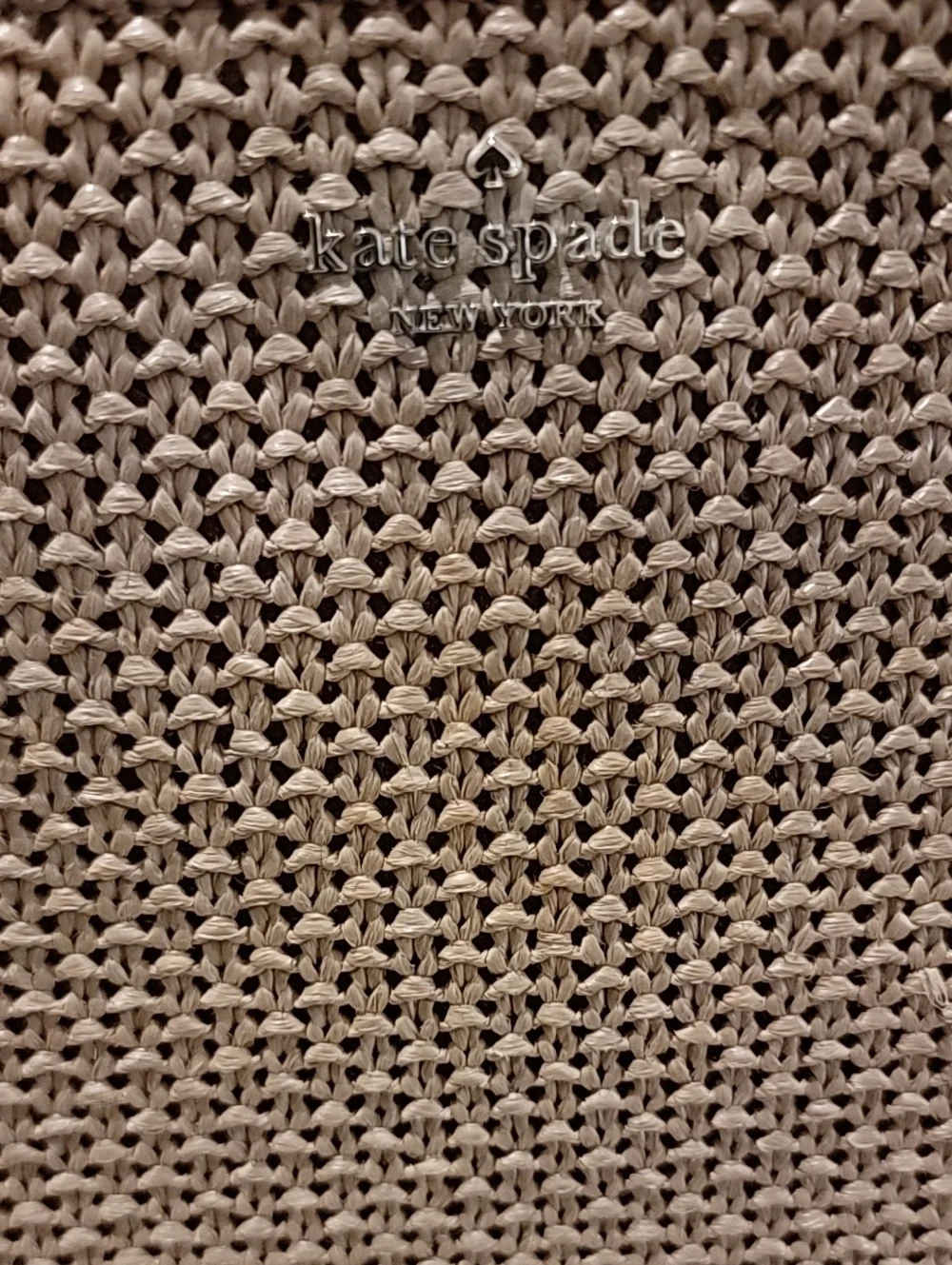 KATE SPADE Woven Straw Clutch - Tan